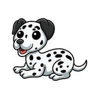 dessin animé mignon chien dalmatien assis vecteur