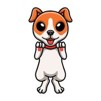 dessin animé mignon chien jack russel vecteur