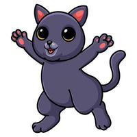 dessin animé mignon chat chartreux posant vecteur