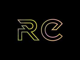 logo de lettre rc avec vecteur de texture arc-en-ciel coloré. vecteur professionnel.