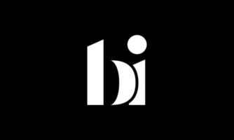 création de logo bi lettre initiale sur fond noir. vecteur professionnel.