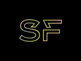 logo de lettre sf avec vecteur de texture arc-en-ciel coloré. vecteur professionnel.