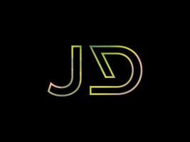 logo de lettre jd avec vecteur de texture arc-en-ciel coloré. vecteur professionnel.