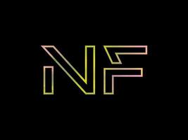 logo de lettre nf avec vecteur de texture arc-en-ciel coloré. vecteur professionnel.