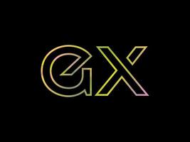 logo de lettre gx avec vecteur de texture arc-en-ciel coloré. vecteur professionnel