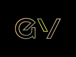 logo de lettre gv avec vecteur de texture arc-en-ciel coloré. vecteur pro