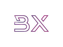 logo de lettre bx avec vecteur de texture arc-en-ciel coloré. vecteur professionnel.