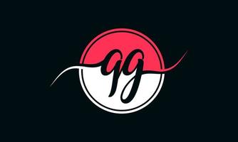logo initial de la lettre qg avec cercle intérieur de couleur blanche et rose. vecteur professionnel.