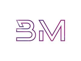 logo de lettre bm avec vecteur de texture arc-en-ciel coloré. vecteur professionnel.