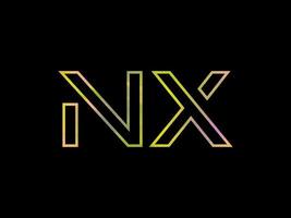 logo de lettre nx avec vecteur de texture arc-en-ciel coloré. vecteur professionnel.