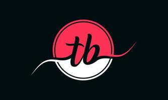 logo initial de la lettre tb avec cercle intérieur de couleur blanche et rose. vecteur professionnel.