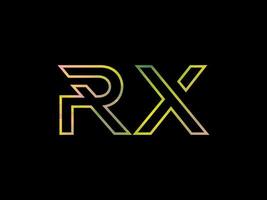 logo de lettre rx avec vecteur de texture arc-en-ciel coloré. vecteur professionnel.