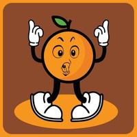 illustration vectorielle d'un personnage de dessin animé orange avec des jambes et des bras vecteur