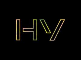 logo de lettre hv avec vecteur de texture arc-en-ciel coloré. vecteur professionnel