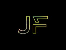 logo de lettre jf avec vecteur de texture arc-en-ciel coloré. vecteur professionnel.