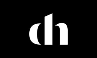 création de logo de lettre initiale dh sur fond noir. vecteur professionnel.