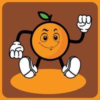 illustration vectorielle d'un personnage de dessin animé orange avec des jambes et des bras vecteur