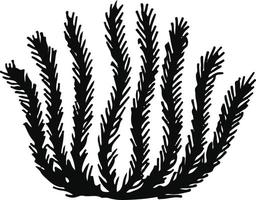 illustration vectorielle d'un ornement de corail en couleurs noir et blanc vecteur