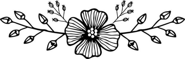 illustration vectorielle d'un ornement floral en couleurs noir et blanc vecteur