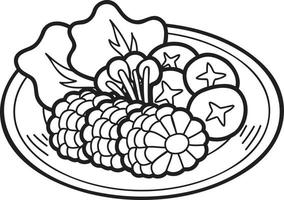 illustration de plat de légumes dessinés à la main vecteur