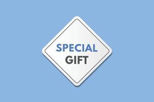 bouton de texte cadeau spécial. cadeau spécial signe icône étiquette autocollant web boutons vecteur