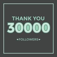 Merci aux utilisateurs de célébrer les 30 000 abonnés et abonnés. 30k followers merci vecteur