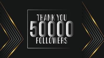 Merci aux utilisateurs de célébrer les 50 000 abonnés et abonnés. 50k followers merci vecteur