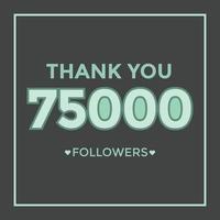 merci 70000 followers bannière de modèle de félicitations. Célébration des 70 000 abonnés vecteur