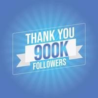 Merci aux utilisateurs de célébrer les 900 000 abonnés et abonnés. 900k followers merci vecteur