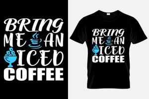 modèle coloré de t-shirt de typographie de café glacé vecteur