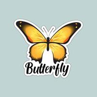 beaux papillons colorés. illustration papillon pour autocollants ou impression. conception de vecteur de papillon