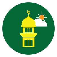 icône plate islamique de temps de prière asr vecteur