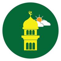 icône plate islamique de temps de prière subah vecteur