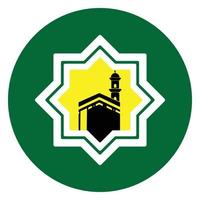 icône plate islamique kaaba vecteur