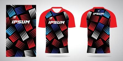 modèle de maillot de sport bleu rouge noir blanc pour les uniformes d'équipe et le football vecteur