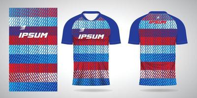 modèle de maillot de sport bleu rouge noir blanc pour les uniformes d'équipe et le football vecteur