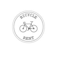 logo rond rétro plat vectoriel avec vélo