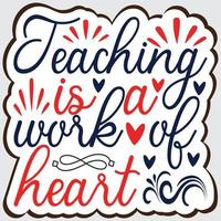 l'enseignement est un travail de coeur vecteur