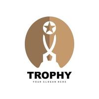 logo du trophée du championnat, conception du trophée du vainqueur du prix du champion, modèle d'icône vectorielle vecteur