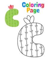 coloriage avec alphabet c pour les enfants vecteur