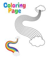 coloriage avec arc-en-ciel pour les enfants vecteur