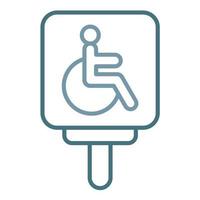 icône de deux couleurs de la ligne de stationnement pour personnes handicapées vecteur