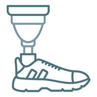 icône de deux couleurs de ligne de jambe prothétique vecteur