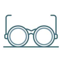 ligne de lunettes icône deux couleurs vecteur