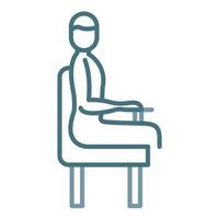 position assise, ligne, deux, couleur, icône vecteur
