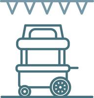 icône de deux couleurs de la ligne du festival de la nourriture vecteur
