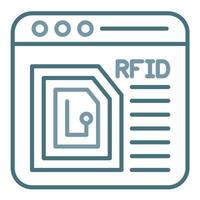 icône bicolore de la ligne didentification par radiofréquence vecteur