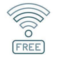 icône de deux couleurs de ligne wifi gratuite vecteur