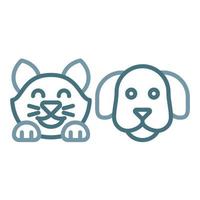 icône de deux couleurs de ligne d'animaux de compagnie vecteur