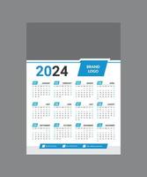 calendrier 2023, calendrier 2024 semaine début lundi fichier vectoriel de modèle de conception de décor d'entreprise.